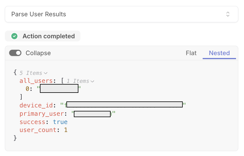 parse user results