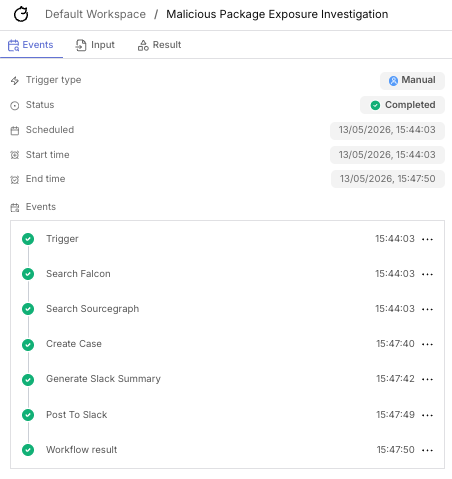 Workflow run showing both agent branches executing in parallel